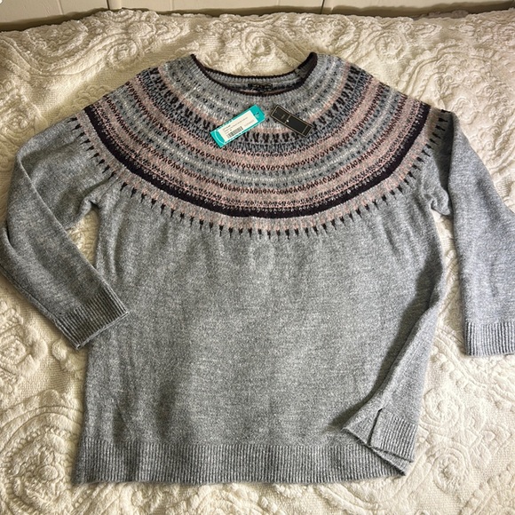 Lety & Me Sweaters - Lety & Me Gray argyle Patterned Women's knit Sweater XL